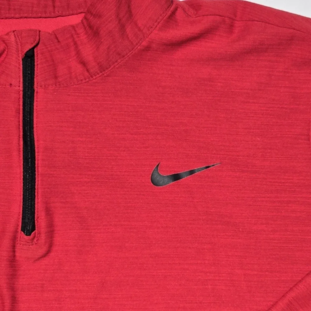 Nike Dri-FIT 1/4 Zip Pullover Mens Large Red Long Sleeve Athletic Running Top